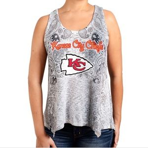 NFL Kansas City Chiefs Gray Poly Fleece Tank Top, Size S